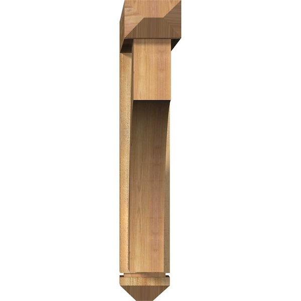 Westlake Arts And Crafts Rough Sawn Bracket W/ Offset Brace, Western Red Cedar, 6W X 34D X 34H